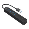 Orico TWU32-4A HUB adaptér USB 3.1 - USB 3.1 / 3x USB 2.0 / USB-C, čierny Orico TWU32-4A HUB adaptér USB 3.1 - USB 3.1 / 3x USB 2.0 / USB-C, čierny