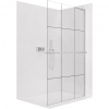 CERANO - Sprchová zástena Walk-in Onyx L-pravá vzpera - 8 mm + polička/držiak na uteráky - chróm, industriálne sklo - 140x200 cm CERANO - Sprchová zástena Walk-in Onyx L-pravá vzpera - 8 mm + polička/držiak na uteráky - chróm, industriálne sklo - 140x200 cm