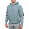 Alpha Industries EMB Hoody pánska mikina Greyblue Veľkosť: 3XL, Farba: modrá Alpha Industries EMB Hoody pánska mikina Greyblue Veľkosť: 3XL, Farba: modrá
