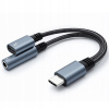 Adaptér / Prevodník USB-C na Jack 3,5 mm s nabíjaním PD 15W Qoltec 10cm Adaptér / Prevodník USB-C na Jack 3,5 mm s nabíjaním PD 15W Qoltec 10cm