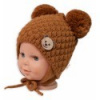 BABY NELLYS Zimná pletená čiapka Teddy na zaväzovanie, hnedá, 68/80, (6-12m) BABY NELLYS Zimná pletená čiapka Teddy na zaväzovanie, hnedá, 68/80, (6-12m)