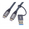 PremiumCord USB-C kábel (USB 3.2 GEN 2x2, 5A, 100W, 20Gbit/s) 2m, bavlnený oplet PremiumCord USB-C kábel (USB 3.2 GEN 2x2, 5A, 100W, 20Gbit/s) 2m, bavlnený oplet
