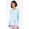 Vienetta Dámske pyžamo dlhé Méďa s vankúšom: světle modrá XL Vienetta Dámske pyžamo dlhé Méďa s vankúšom: světle modrá XL