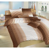 Bavlnené obliečky hnedej farby s jemným pruhom 1x 240/200, 2x 90/70 Bavlnené obliečky hnedej farby s jemným pruhom 1x 240/200, 2x 90/70