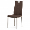 Autronic jedálenská stolička, hnedá látka, kov cappuccino lesk DCL-393 BR2