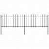 zahrada-XL Záhradný plot s vrchnou časťou z ocele 359x100 cm čierny 277612 zahrada-XL Záhradný plot s vrchnou časťou z ocele 359x100 cm čierny 277612