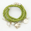 Koženkový náramok s príveskami zelená st432 bižutéria (Koženkový náramok s príveskami zelená st432 bižutéria) Koženkový náramok s príveskami zelená st432 bižutéria (Koženkový náramok s príveskami zelená st432 bižutéria)