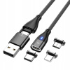 Nabíjací kábel Clark USB - USB typ C / microUSB / Lightning 1 m čierny Nabíjací kábel Clark USB - USB typ C / microUSB / Lightning 1 m čierny