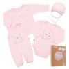 New Baby Dojčenská súprava do pôrodnice For Sweet Bear biela Ružová New Baby Dojčenská súprava do pôrodnice For Sweet Bear biela Ružová