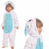 Pyžamo Detské Kigurumi Onesie Kostým Zajac Modrý 135-145 Pyžamo Detské Kigurumi Onesie Kostým Zajac Modrý 135-145