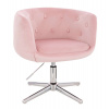 LuxuryForm DESIGN Kozmetické kreslo MONTANA VELUR na striebornom kríži - ružové LuxuryForm DESIGN Kozmetické kreslo MONTANA VELUR na striebornom kríži - ružové