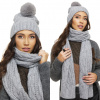 Fashionweek Dámska zimná teplá súprava čiapky a dlhá šatka KARR72 Farba: Šedá, Veľkosť: Universal Fashionweek Dámska zimná teplá súprava čiapky a dlhá šatka KARR72 Farba: Šedá, Veľkosť: Universal