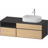 DURAVIT Zencha závesná skrinka pod umývadlo na dosku (umývadlo vpravo), 3 zásuvky + 1 otvorená priehradka, 1300 x 550 x 442 mm, dub prírodný/grafit super matná, ZE4829030800000 DURAVIT Zencha závesná skrinka pod umývadlo na dosku (umývadlo vpravo), 3 zásuvky + 1 otvorená priehradka, 1300 x 550 x 442 mm, dub prírodný/grafit super matná, ZE4829030800000
