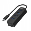 UNITEK H1117B USB-C Hub so 4 portami USB 3.1, aktívny, 10W UNITEK H1117B USB-C Hub so 4 portami USB 3.1, aktívny, 10W