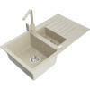 Mexen Matias granitový drez 1,5-komorový s odkvapkávačom a kuchynskou batériou Rita, béžový - 6502-69-670300-69 Mexen Matias granitový drez 1,5-komorový s odkvapkávačom a kuchynskou batériou Rita, béžový - 6502-69-670300-69