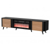Cama Volare RTV skříňka 200 x 39 x 49 cm černá/ořech + krb Cama Volare RTV skříňka 200 x 39 x 49 cm černá/ořech + krb