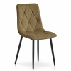 Textilomanie Hnedá zamatová stolička LIBRA OLIVE BROWN s čiernymi nohami Textilomanie Hnedá zamatová stolička LIBRA OLIVE BROWN s čiernymi nohami