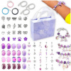 SADA NA VÝROBU NÁRAMKOV NA ŠPERKY PRE DETI PRÍVESOK Charms FIALOVÁ XL SADA NA VÝROBU NÁRAMKOV NA ŠPERKY PRE DETI PRÍVESOK Charms FIALOVÁ XL