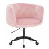 LuxuryForm DESIGN Kozmetické kreslo MONTANA VELUR na čiernej podstave s kolieskami - ružové LuxuryForm DESIGN Kozmetické kreslo MONTANA VELUR na čiernej podstave s kolieskami - ružové