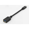 Digitus USB 3.1 Type-C adaptér USB kábel, typ C na A, OTG M/F, 0,15 m, Super Speed, UL, bl Digitus USB 3.1 Type-C adaptér USB kábel, typ C na A, OTG M/F, 0,15 m, Super Speed, UL, bl