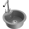 Mexen Diego granitový kuchynský drez 1-komorový s kuchynskou batériou Duero, sivý - 6512-71-671600-00 Mexen Diego granitový kuchynský drez 1-komorový s kuchynskou batériou Duero, sivý - 6512-71-671600-00