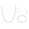 biju biju Súprava z bižutérneho kovu, biela perla, náhrdelník + visiace náušnice + náramok 6000655 Priemer perly: 6 mm biju biju Súprava z bižutérneho kovu, biela perla, náhrdelník + visiace náušnice + náramok 6000655 Priemer perly: 6 mm