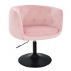 LuxuryForm DESIGN Kozmetické kreslo MONTANA VELUR na čiernom tanieri - ružové LuxuryForm DESIGN Kozmetické kreslo MONTANA VELUR na čiernom tanieri - ružové