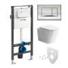 Mereo WC set - Rimless WC hranaté, modul pre sadrokartón, chróm hranaté tlačidlo lesklé Mereo WC set - Rimless WC hranaté, modul pre sadrokartón, chróm hranaté tlačidlo lesklé