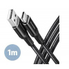 AXAGON BUCM-AM10AB, HQ kabel USB-C USB-A, 1m, USB 2.0, 3A, ALU, oplet, černý AXAGON BUCM-AM10AB, HQ kabel USB-C USB-A, 1m, USB 2.0, 3A, ALU, oplet, černý