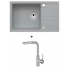 Alveus MERYLL 130 SET kuchynský granit. drez so sifón. 78x48 + batéria SIROS - Beton/Chróm MERYLL130G81+SIROS81 Alveus MERYLL 130 SET kuchynský granit. drez so sifón. 78x48 + batéria SIROS - Beton/Chróm MERYLL130G81+SIROS81