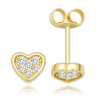 MINET Zlaté náušnice v tvare srdca s bielymi zirkónmi Au 585/1000 0,95 g JMG0313WGE00 MINET Zlaté náušnice v tvare srdca s bielymi zirkónmi Au 585/1000 0,95 g JMG0313WGE00