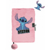 Plyšový zápisník so zámkom 3D Stitch ružový Plyšový zápisník so zámkom 3D Stitch ružový