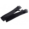 Dlhé spoločenské rukavice saténové - (43 cm) čierna