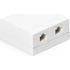 Keline zásuvkový box, Cat 5E, povrchový, osadený s 2xKEJ-C5E-U-TL Keline zásuvkový box, Cat 5E, povrchový, osadený s 2xKEJ-C5E-U-TL