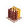 Piškvorky 3D podstavec + guličky drevo/kov hlavolam spoločenská hra 8,5x8,5x9cm Piškvorky 3D podstavec + guličky drevo/kov hlavolam spoločenská hra 8,5x8,5x9cm