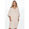 Denné šaty M708 béžové - Makadamia 44/46 Denné šaty M708 béžové - Makadamia 44/46