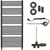 CERANO - Kúpeľňový radiátorový set Alberto - kombinované vykurovanie, wifi tyč - bočné jednobodové pripojenie - 857W - čierna matná - 1380x650 mm CERANO - Kúpeľňový radiátorový set Alberto - kombinované vykurovanie, wifi tyč - bočné jednobodové pripojenie - 857W - čierna matná - 1380x650 mm