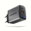AXAGON ACU-PQ67D, GaN nabíjačka do siete 67W, výstup USB-A + USB-C, PD3.0/PPS/QC4+/SFC2.0/Apple, LCD display ACU-PQ67D AXAGON ACU-PQ67D, GaN nabíjačka do siete 67W, výstup USB-A + USB-C, PD3.0/PPS/QC4+/SFC2.0/Apple, LCD display ACU-PQ67D