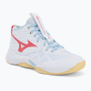 Dámske volejbalové topánky Mizuno Wave Momentum Pro Mid white/calypso coral/pale banana Dámske volejbalové topánky Mizuno Wave Momentum Pro Mid white/calypso coral/pale banana