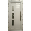 Plastové vchodové dveře Soft 2022-14 Bílá 100x210cm, Pravé, Dovnitř, Madlo 60cm
