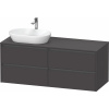 DURAVIT Ketho 2 závesná skrinka pod umývadlo na dosku (umývadlo vľavo), 4 zásuvky, 1400 x 550 x 568 mm, grafit super matná, K24898L80800000 DURAVIT Ketho 2 závesná skrinka pod umývadlo na dosku (umývadlo vľavo), 4 zásuvky, 1400 x 550 x 568 mm, grafit super matná, K24898L80800000