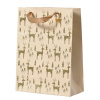 Vianočná darčeková taška so sobmi/stromami, 10x26x32 cm - Zlatá Vianočná darčeková taška so sobmi/stromami, 10x26x32 cm - Zlatá