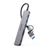 Orico YSA8-U3 HUB adaptér USB / USB-C - 3x USB 2.0 / USB 3.0 / USB-C / 3.5mm jack / 2x TF SD, šedý Orico YSA8-U3 HUB adaptér USB / USB-C - 3x USB 2.0 / USB 3.0 / USB-C / 3.5mm jack / 2x TF SD, šedý