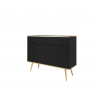 ArtPS Komoda BIJOU KSZ-107 MDF | čierna / zlaté nohy ArtPS Komoda BIJOU KSZ-107 MDF | čierna / zlaté nohy