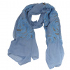 Ewena Šátek s květy 180 x 70 cm 85% bavlna barva modrá Ewena Šátek s květy 180 x 70 cm 85% bavlna barva modrá