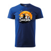 Sablio Tričko s potlačou Sushi - modré L Sablio Tričko s potlačou Sushi - modré L