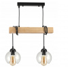 BERGE Závesné stropné svietidlo LED drevený trám 2xE27 Lustrová guľa bezfarebná BERGE Závesné stropné svietidlo LED drevený trám 2xE27 Lustrová guľa bezfarebná