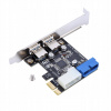PCI-E 1x na 16x USB 3.0 SATA 20 PIN KONTROLÉR PCI-E 1x na 16x USB 3.0 SATA 20 PIN KONTROLÉR