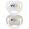 Canpol babies Cumlík svietiaci silikónový symetrický LOVE MUM&DAD 0-6m 2ks Canpol babies Cumlík svietiaci silikónový symetrický LOVE MUM&DAD 0-6m 2ks