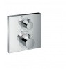 Hansgrohe Termostatická baterie pod omítku Ecostat Square s uzavíracím ventilem a regulací průtoku, chrom 15714000 Hansgrohe Termostatická baterie pod omítku Ecostat Square s uzavíracím ventilem a regulací průtoku, chrom 15714000
